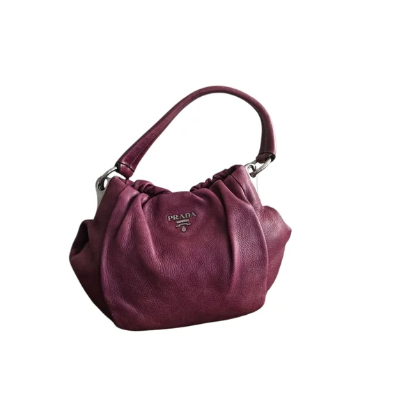 Prada Women's Burgundy Leather Bag - Picture 2 of 7